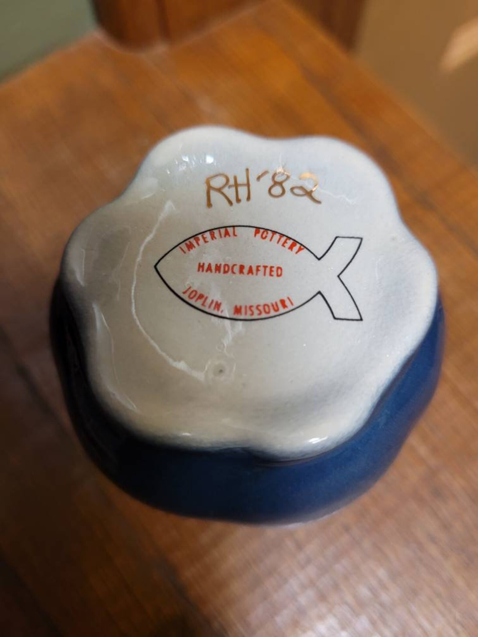 Imperial Pottery Joplin Missouri Toothpick Holder. Blue Floral Etsy