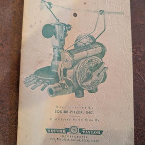 May include: Vintage Flo-Trol operating manual for models A1600, A1601, A1630, and A1635. The manual is cream-colored with a detailed diagram of the Flo-Trol device. The manufacturer is Squibb-Pitzer, Inc., and distributed by Squibb Taylor Incorporated.