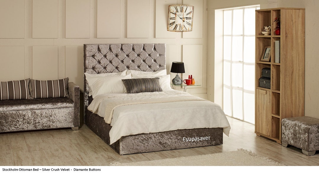 Stockholm Gas Lift Ottoman Storage Bed Frame. Available in Crush