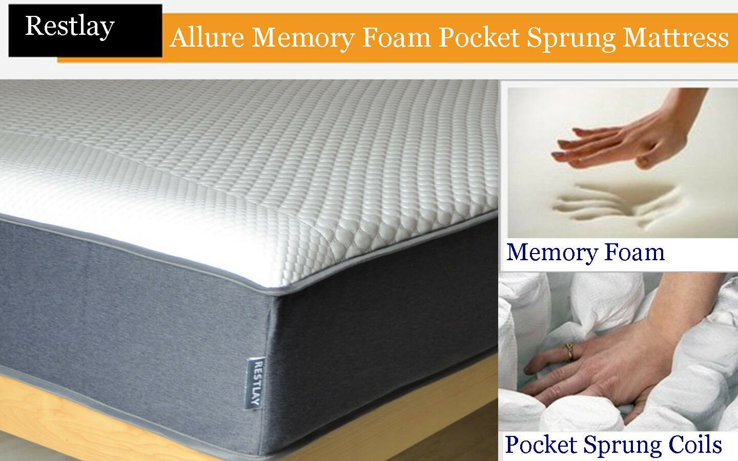 Allure Premium Collection Memory Foam Pocket Sprung Mattress Etsy