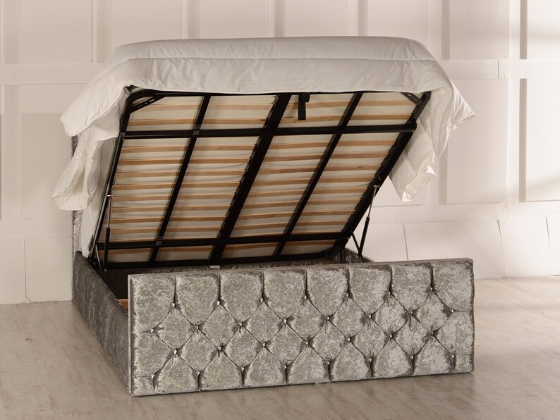 Ella Gas Lift Ottoman Bed Frame All Sizes Available Diamante Etsy UK