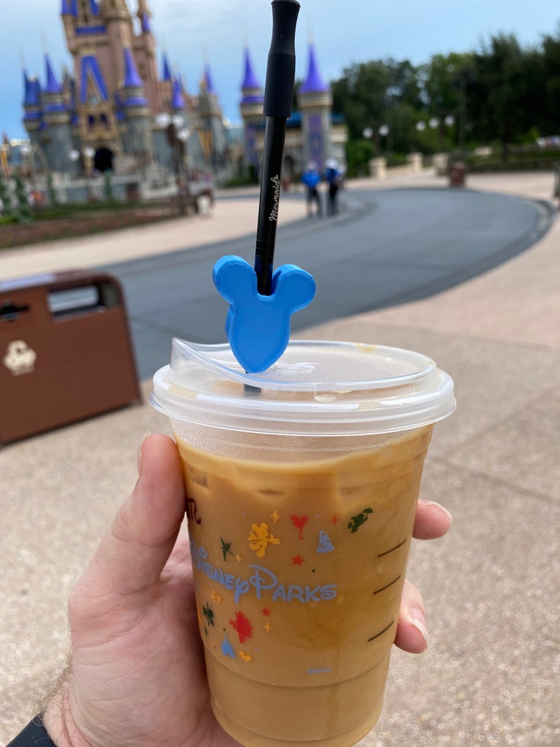 Walt Disney World Mickey Mouse Head Balloon Straw Charm Etsy