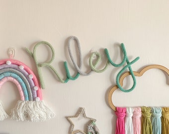 Multi - Colour Custom / Personalised Knitted Wire Name / Sign
