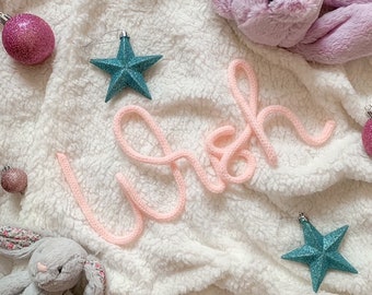 Wish Knitted Wire Sign