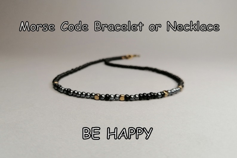 Morse code bracelet BE HAPPY or custom bracelet Men/'s black bracelet Friendship bracelet Best wishes bracelet Best friends bracelet