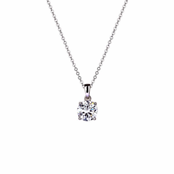 Classic Solitaire  Necklace For Women. Sterling Silver Jewellery with Cubic Zirconia. Includes Gift Box, Gift Card & Bag
