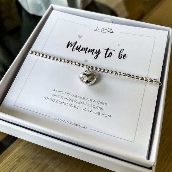 Mummy to Be Bracelet. Pregnancy Mothers Day Gift for the Expecting Mum. Silver Jewellery With Heart Charm and Gift Bag Etsy