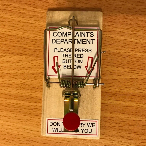 Complaints Department Mouse Trap Sign Funny Office Prank Gag Gift secret santa