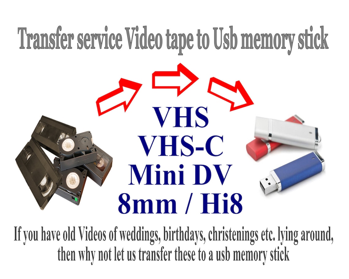 Video Tape To Usb memory stick or DVD Transfer Service VHS Etsy