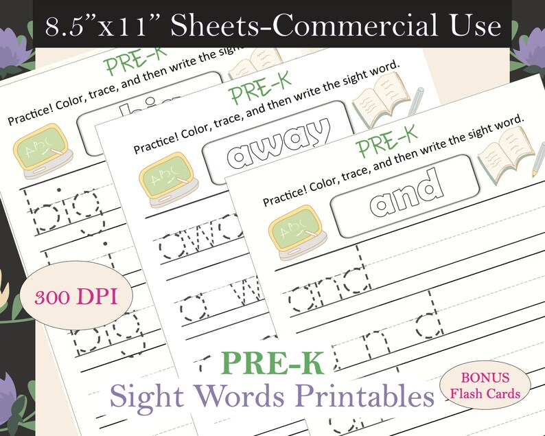 pre k dolch sight words