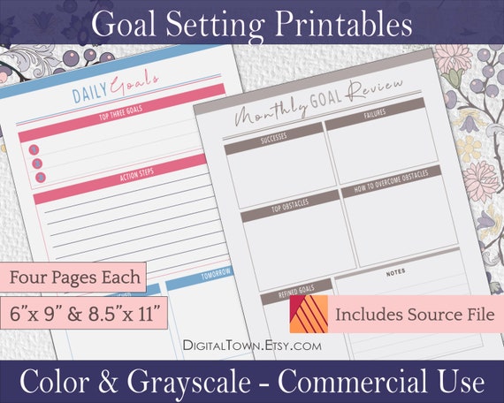 Goal Setting Printable Kdp Interior Template For Low Content Etsy