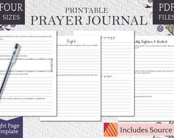 Prayer Journal Template Etsy