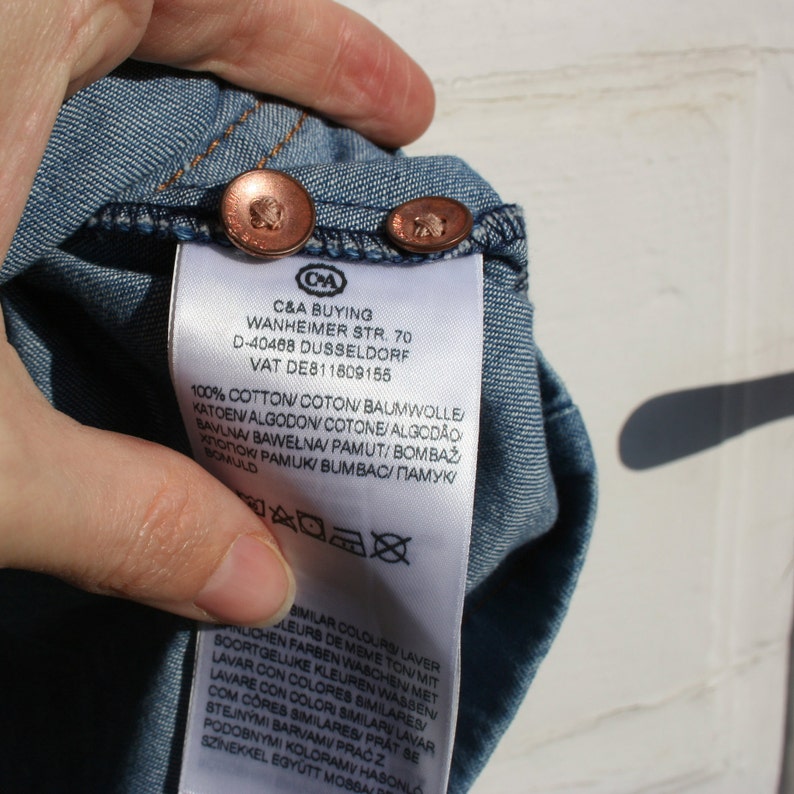 Embroidered Denim Dress XS Lightwash Denim Shirtdress Etsy