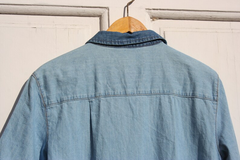 Embroidered Denim Dress XS Lightwash Denim Shirtdress Etsy