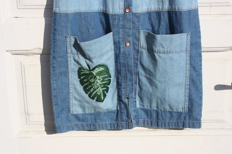 Embroidered Denim Dress XS Lightwash Denim Shirtdress Etsy