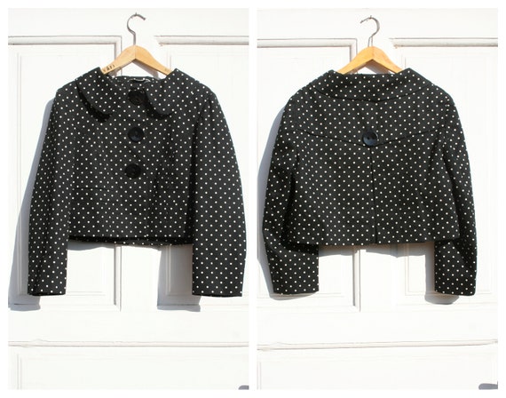 Vintage Cropped Jacket S • Vintage Polka Dot Jacke