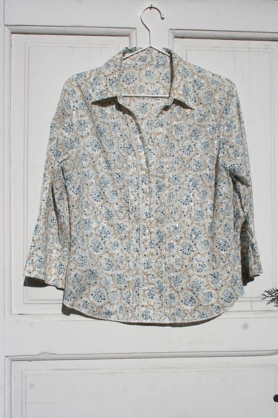 L Vintage flowery blouse M