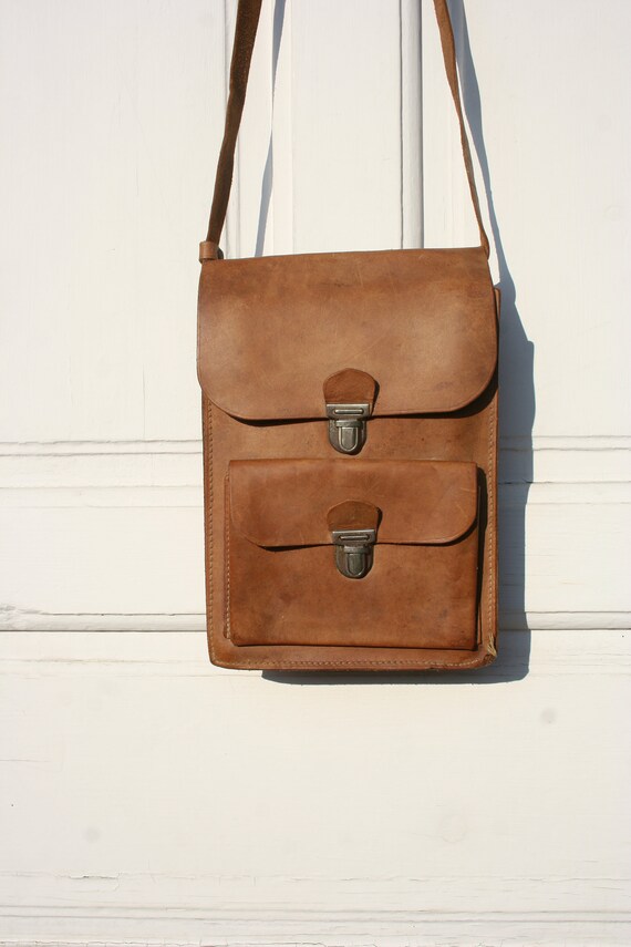 Vintage Leather Messenger Bag • Leather Bags Men •