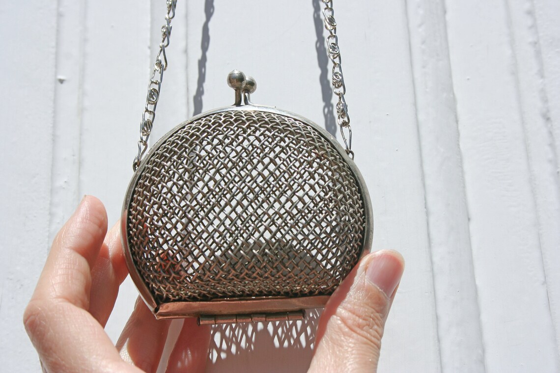 Vintage Metal Wire Mini Handbag 70s Metal Basket Bag Purse Etsy