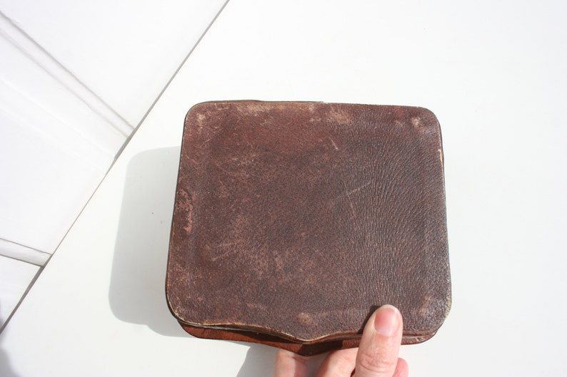 Leather Jewelry Box with Dragons \u2022 Vintage Trinket Box \u2022 Handmade Embossed Brown Leather Box Sewing Box Square Shaped Ring Holder Home Decor