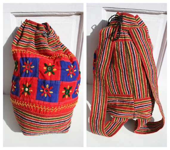 Vintage Backpack Women • Indian Woven Backpack •