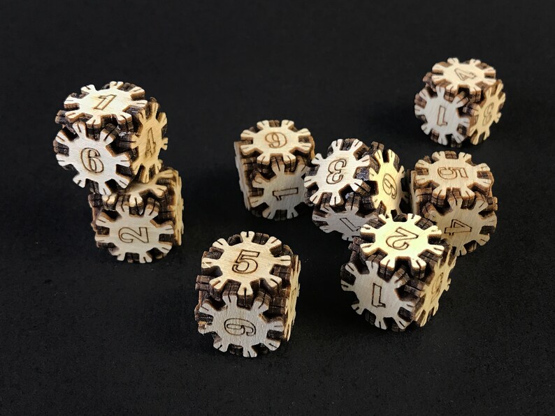 Wooden DnD dice set of 8 DIY D6 dice set for tabletop gaming Etsy