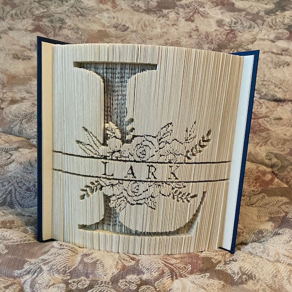 Custom monogram initial book folding pattern