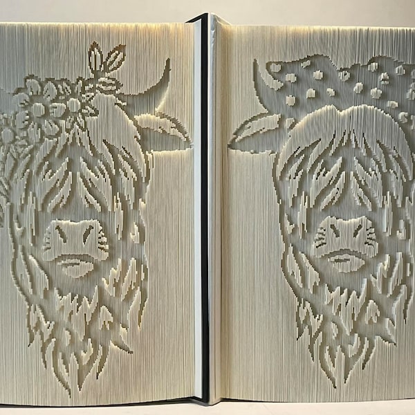 3 Highland Cow Book Faltmuster