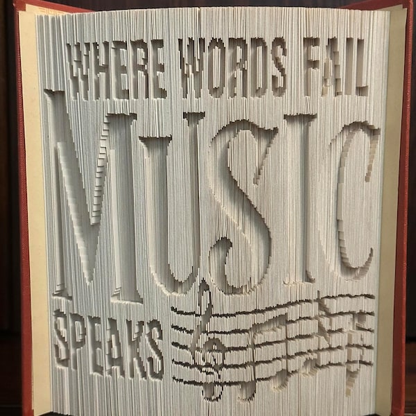 where words fail music speaks book folding pattern