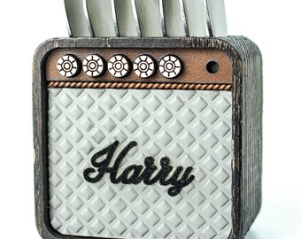 Unique Amplifier Shaped Guitar Pick Holder - Made from Natural Ash