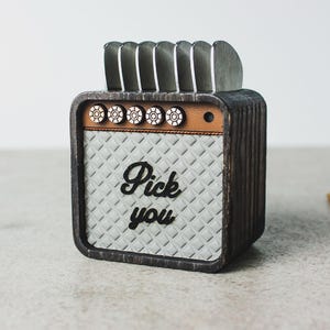 Personalized Guitar Pick Holder – Mini Amp Design