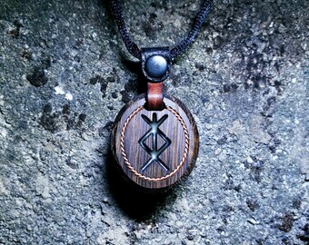 Protection Viking Rune Pendant With Glowing, Rune necklace, Norse necklace, Rune Nordic necklace