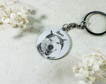 Custom Pet Keyring, Personalized Pet keyring, Dog mum gift, Engraved keyring, Keyring with photo