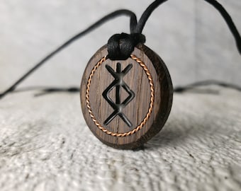 Protection Viking Rune Pendant With Glowing, Rune necklace, Norse necklace, Rune Nordic necklace