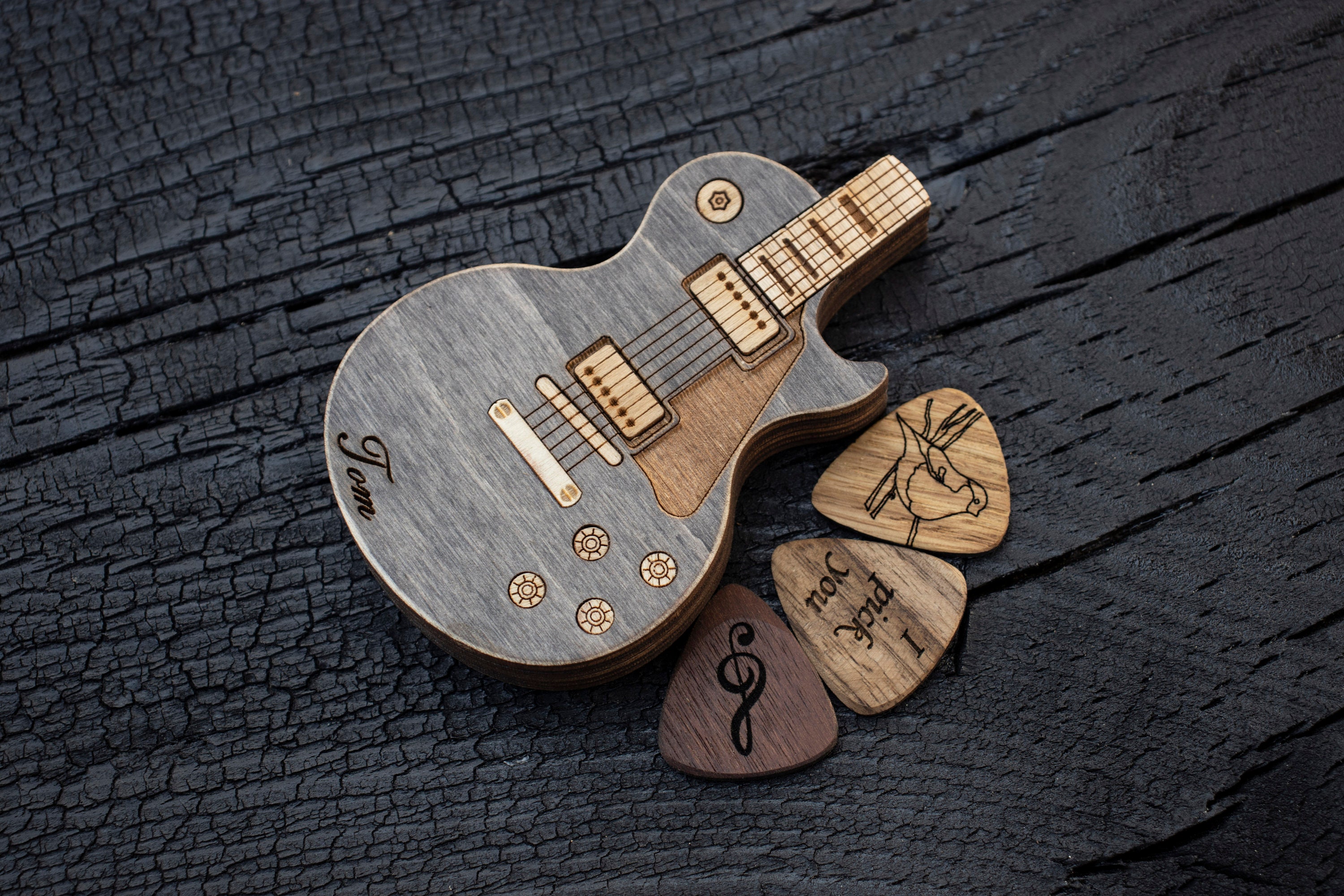 Guitar picks Personalized pick Gift for Him Fathers day Etsy