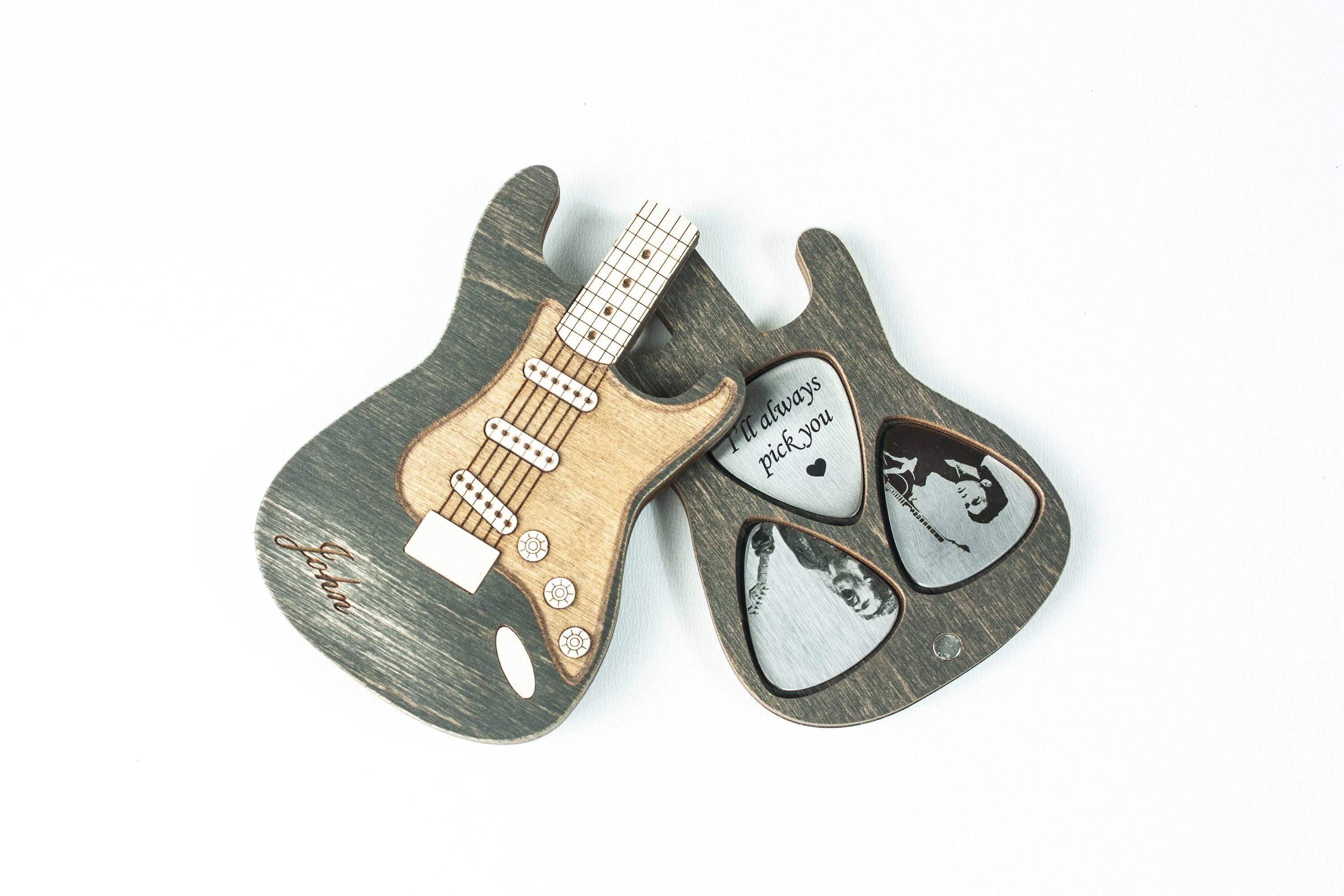 Personalisierte Gitarren-Pick-Tasche Aus Vintage-Leder - Für Bis Zu 18 Plektren