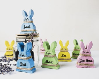 Personalized Wooden Easter Bunny, Easter Peeps, Nursery Decor, Farmhouse Easter