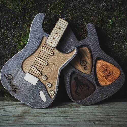 Personalized Wooden Pick Case Wooden Guitar Pick Etsy