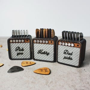 Personalized Guitar Pick Holder, Amp Shaped Personalized Guitar Pick Holder