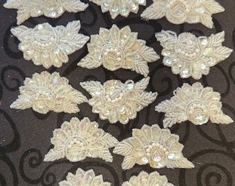 Vintage Iridescent AB Sequin Applique Lot ~ DISCOUNTED ~ 1990s ~ Craft Wedding Supplies ~ LOT 11