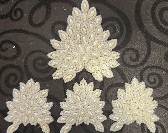 Vintage Beaded Applique Lot ~ 4 Pcs ~ DISCOUNTED ~ 1990s ~ Craft Wedding Supplies ~ LOT 16