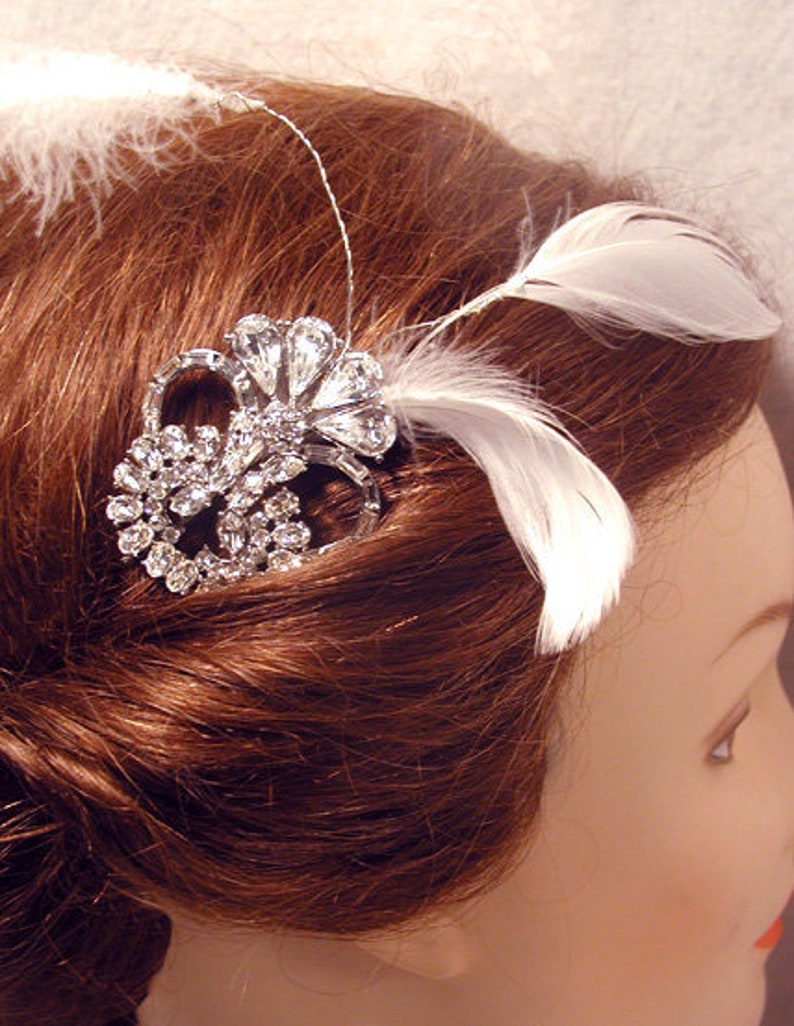 DISCOUNTED Bridal Hair Pin Swarovski Crystal Rhinestone Vintage Bridal Hearts Hairpin Bridesmaids HEADPIECE HEAVEN image 1