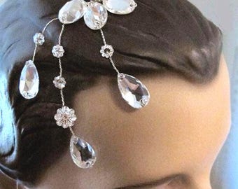 RABAIS ~ Mini peigne de mariée ~ 58,00 € ~ Peigne floral en cristal de Swarovski fabriqué à la main ~ strass ~ mariée vintage ~ demoiselles d'honneur