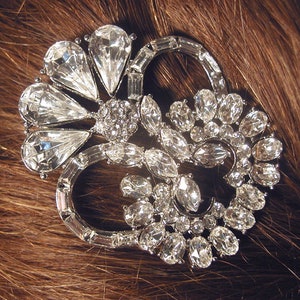 DISCOUNTED Bridal Hair Pin Swarovski Crystal Rhinestone Vintage Bridal Hearts Hairpin Bridesmaids HEADPIECE HEAVEN image 2