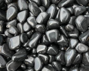 Black Agate / High Polished Exotic Pebble, Decorative Pebble, Landscape Pebble