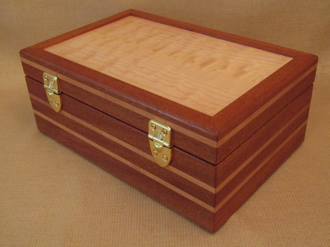 Large decorative box with lid handmade from exotic wood makes Etsy