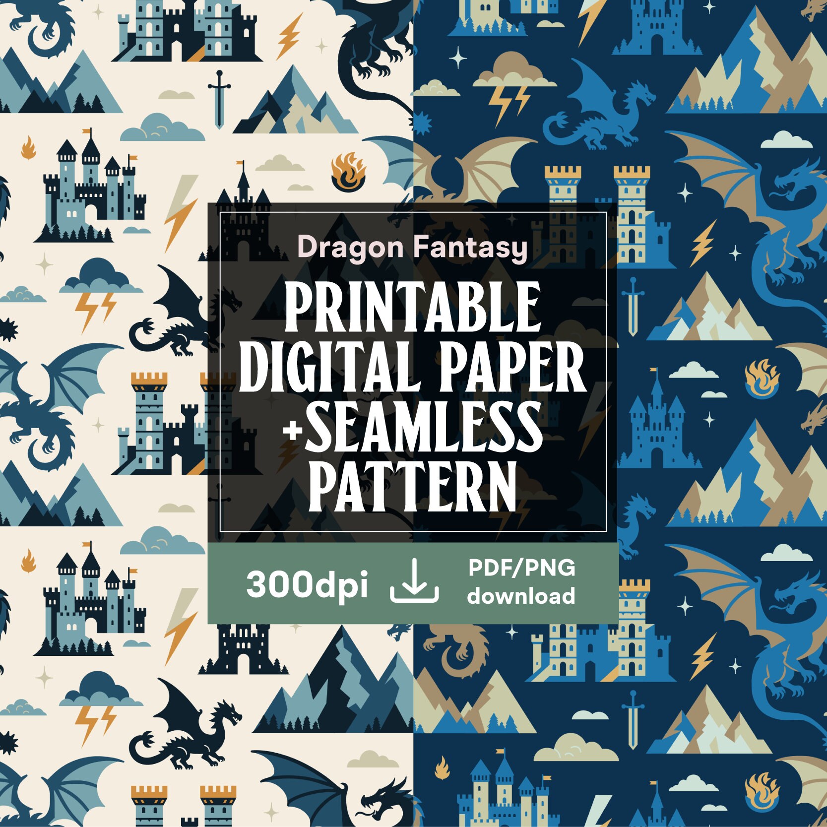 Dragon Fantasy Printable Digital Paper. Seamless Pattern. Fourth Wing ...