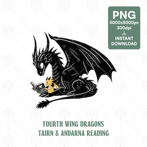 Fourth Wing Dragons Fanart PNG Pintables. Cute Tairn, Sgaeyl and Andarda. Bookish Digital Printables. Instant Downloads.
