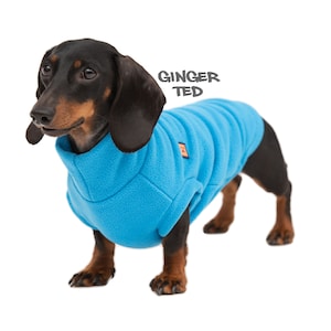 Dachshund Fleece Jumper - Ginger Ted Cosy Fleece Warm Jumper / Sweater / Pullover