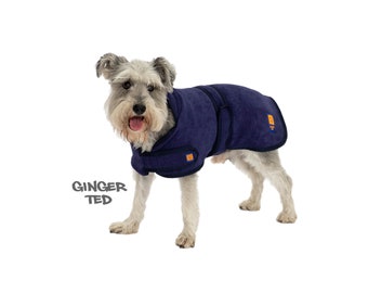 Manteau de séchage en bambou pour chien – Manteau/veste/éponge de nettoyage à séchage rapide très absorbant Ginger Ted avec serviette gratuite pour les pattes et le visage entièrement lavable.